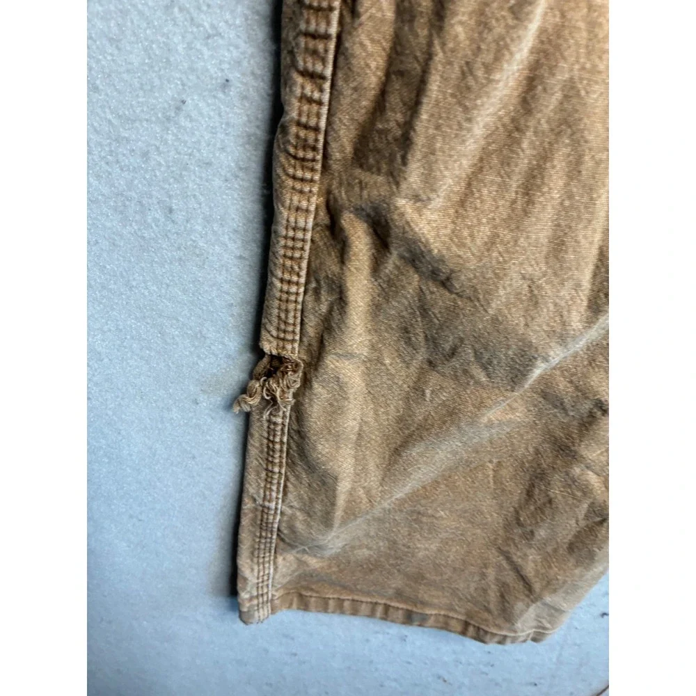 Genuine Dickies Mens Carpenter Pants Duck Brown Tan Utility Workwear 34x32 6404